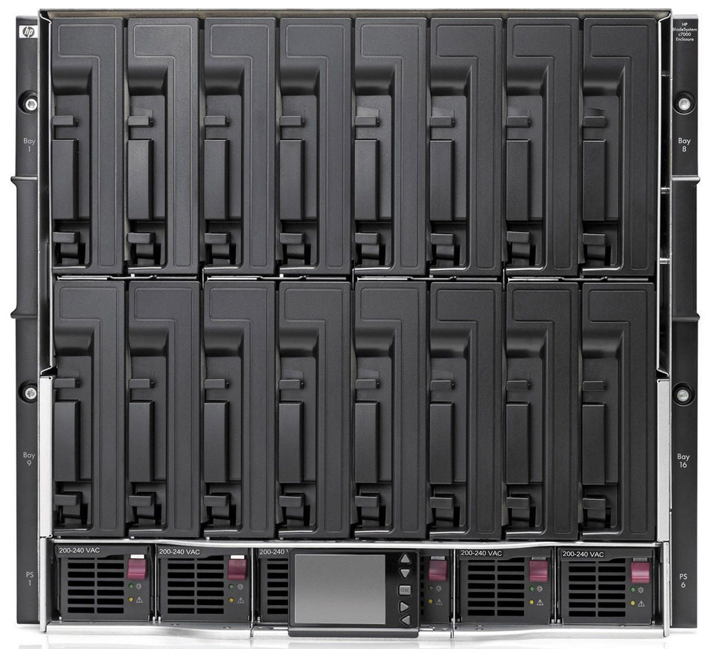HPE BladeSystem BLc7000 G1 6х2450W Gold, 10xFan, 1xOA, Rails (403320-B21)